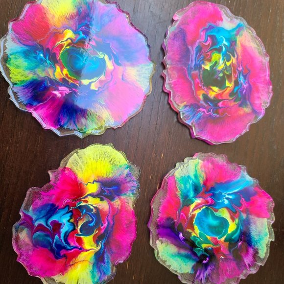 Set of 3 Brilliantly coloured coasters - Picture 3 of 3